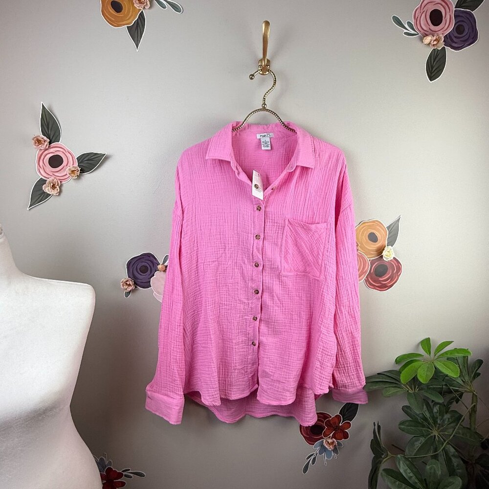 Rue 21 Casual Button-up/Swim Cover-up - Size - Small